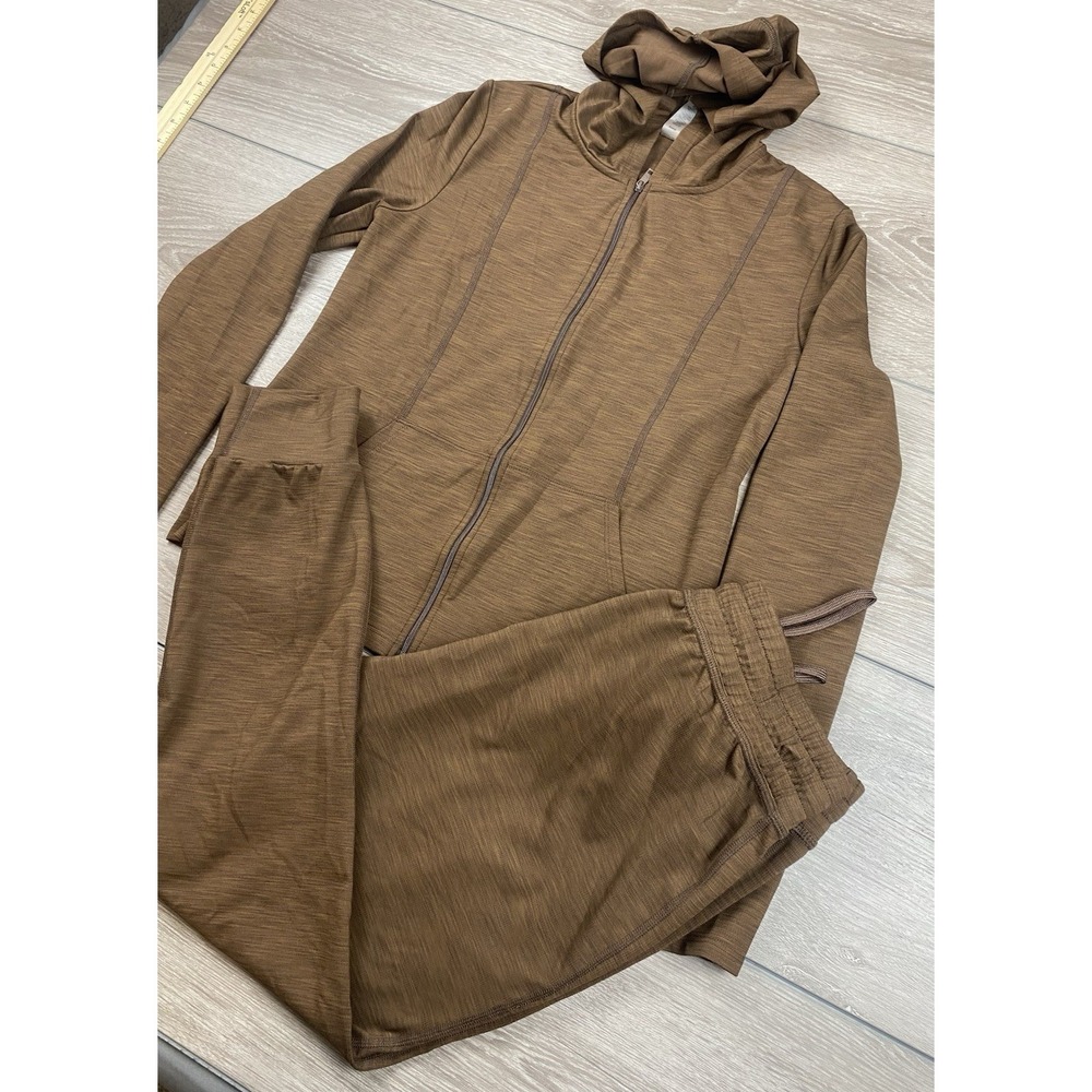 Beyond Yoga Brown Jogger Pants & zip-up Hoodie Set